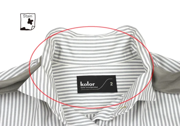 kolor Tie-neck Switching Sleeve Striped Blouse K-174914_007