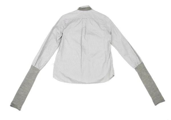 kolor Tie-neck Switching Sleeve Striped Blouse K-174914_013