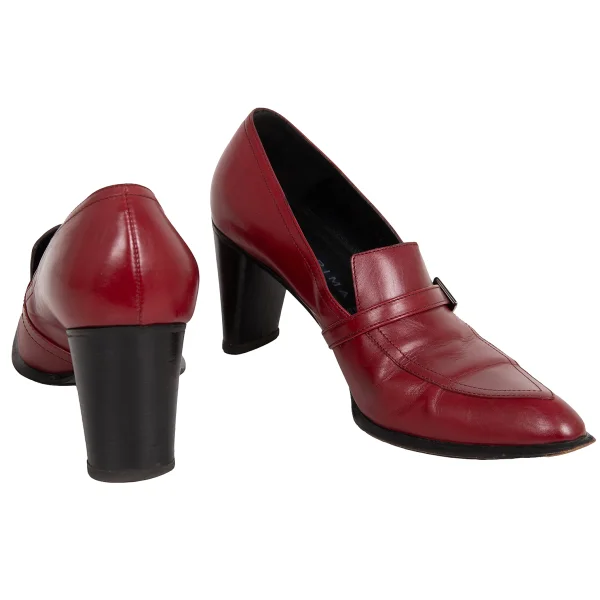 ANTEPRIMA Belted Leather Heel Shoes Red 37 K-174918_001
