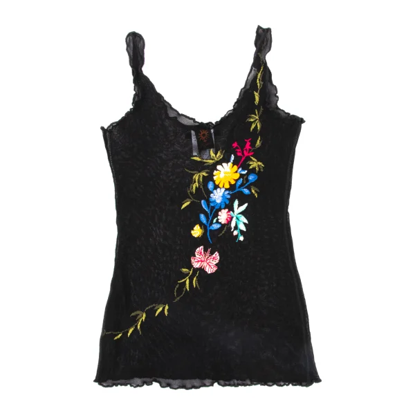 Jean Paul GAULTIER SOLEIL Floral Embroidered Mesh Tank Top K-174920_002