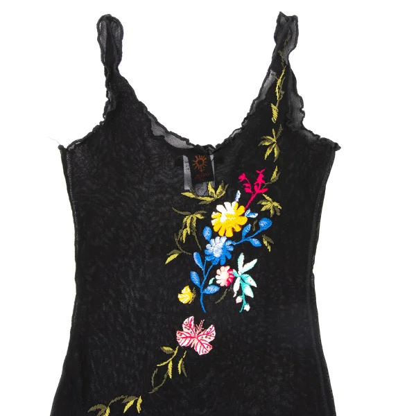 Jean Paul GAULTIER SOLEIL Floral Embroidered Mesh Tank Top K-174920_003