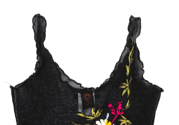 Jean Paul GAULTIER SOLEIL Floral Embroidered Mesh Tank Top K-174920_004