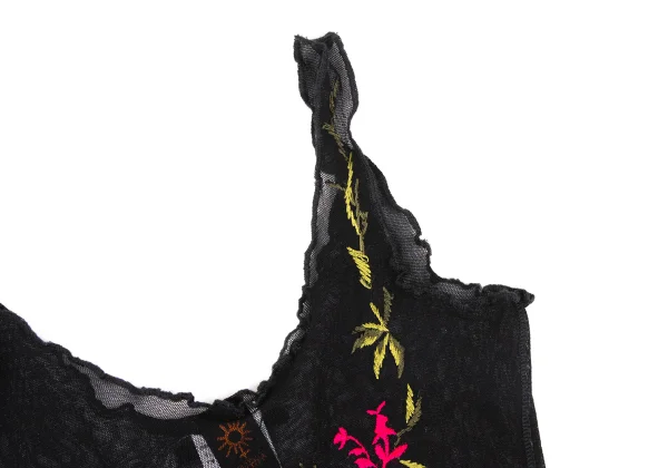 Jean Paul GAULTIER SOLEIL Floral Embroidered Mesh Tank Top K-174920_005