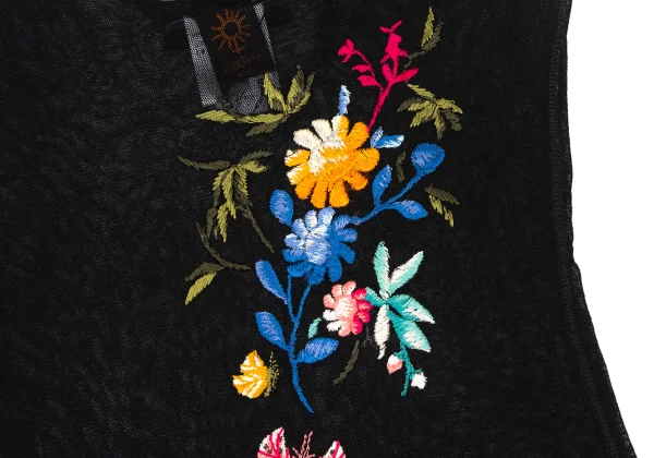 Jean Paul GAULTIER SOLEIL Floral Embroidered Mesh Tank Top K-174920_006