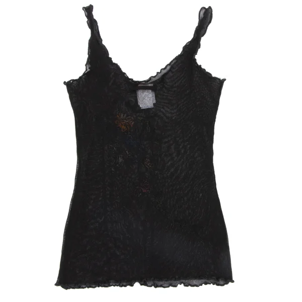 Jean Paul GAULTIER SOLEIL Floral Embroidered Mesh Tank Top K-174920_010