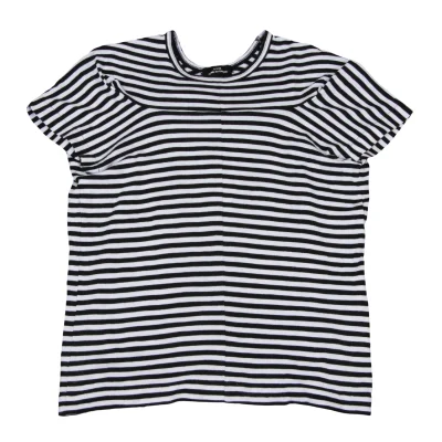 tricot COMME des GARCONS Dimensional Sleeves Asymmetry Hem Striped T-shirt