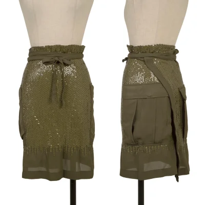 tricot COMME des GARCONS Sequins Pocket Design Wrap Skirt
