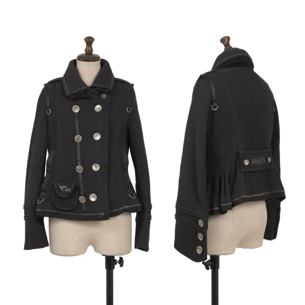 MARITHE + FRANCOIS GIRBAUD Wool Metal Button Jacket Black S K-174940_001
