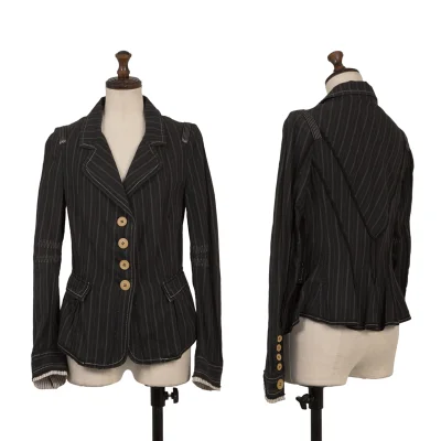 MARITHE + FRANCOIS GIRBAUD Stitch Stripe Cotton Jacket