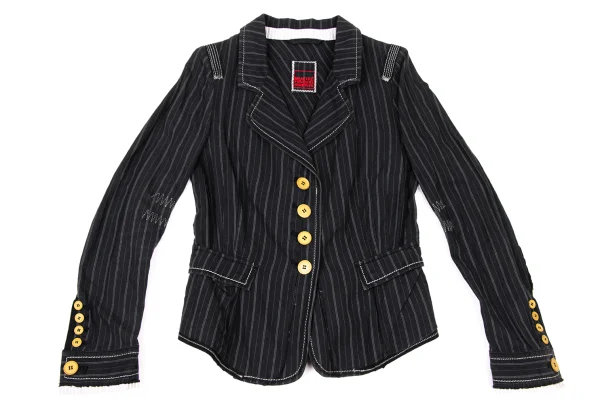 MARITHE + FRANCOIS GIRBAUD Stitch Stripe Cotton Jacket K-174941_002