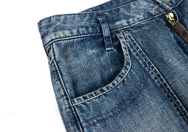 MARITHE + FRANCOIS GIRBAUD Cutting Hem Denim Skirt K-174942_004
