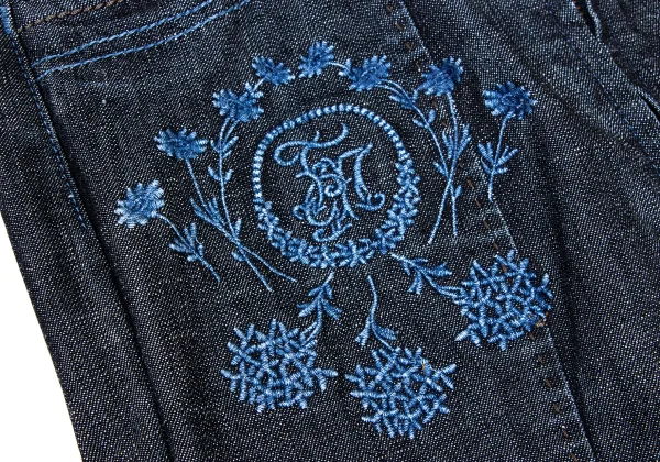MARITHE + FRANCOIS GIRBAUD Cutting Hem Embroidery Denim Skirt K-174943_005