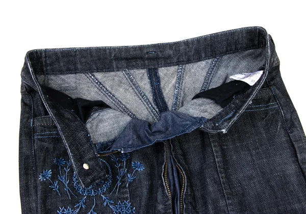 MARITHE + FRANCOIS GIRBAUD Cutting Hem Embroidery Denim Skirt K-174943_008