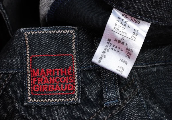 MARITHE + FRANCOIS GIRBAUD Cutting Hem Embroidery Denim Skirt K-174943_018
