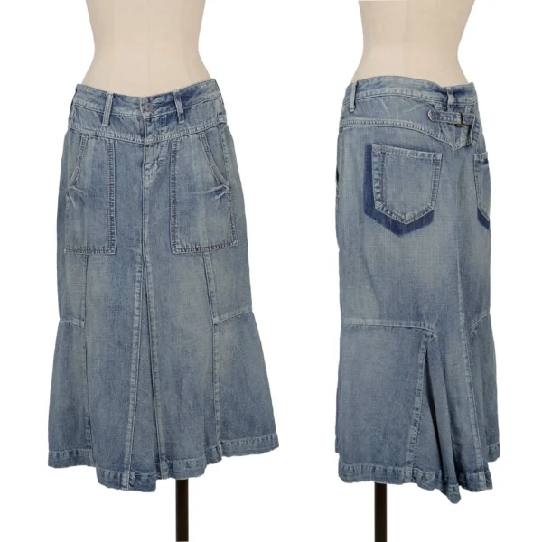 MARITHE + FRANCOIS GIRBAUD Switching Denim Skirt  Indigo S K-174944_001