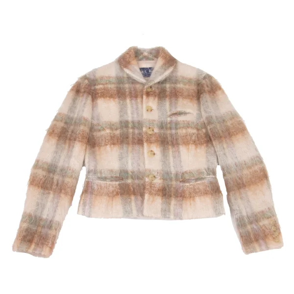 Ralph Lauren Mohair Blended Shaggy Wool Check Jacket K-174946_002