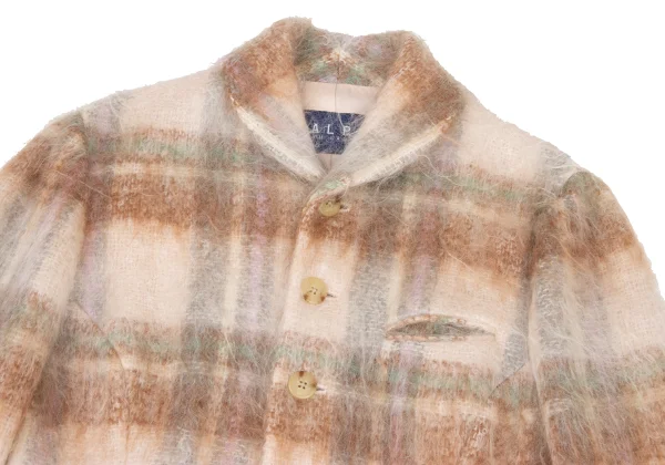 Ralph Lauren Mohair Blended Shaggy Wool Check Jacket K-174946_003