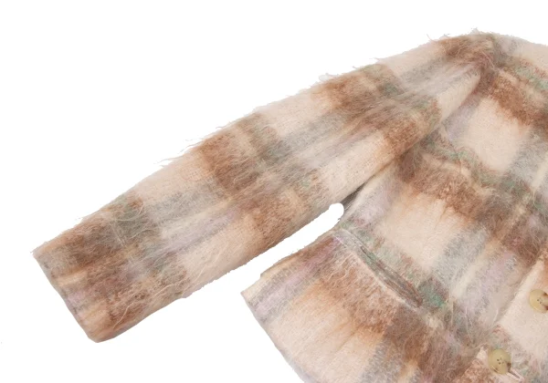 Ralph Lauren Mohair Blended Shaggy Wool Check Jacket K-174946_007