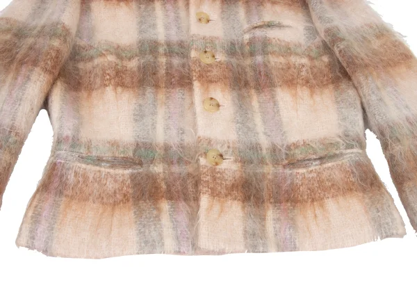 Ralph Lauren Mohair Blended Shaggy Wool Check Jacket K-174946_009