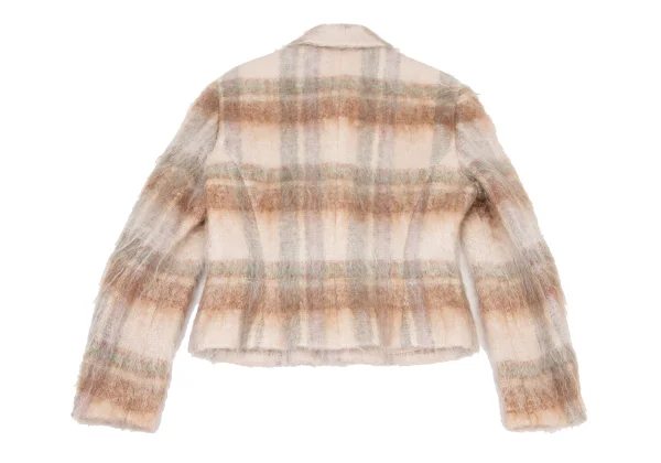 Ralph Lauren Mohair Blended Shaggy Wool Check Jacket K-174946_012