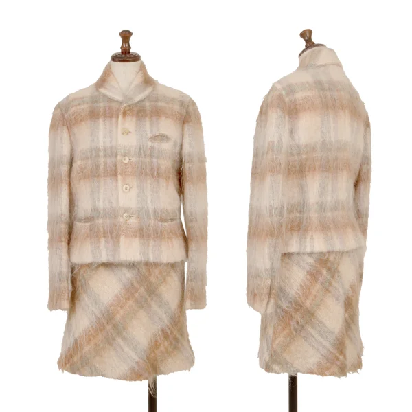 Ralph Lauren Mohair Blended Shaggy Wool Check Jacket K-174946_014