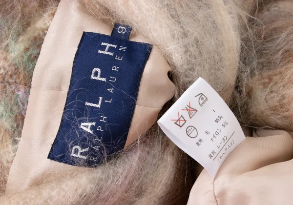 Ralph Lauren Mohair Blended Shaggy Wool Check Jacket K-174946_016