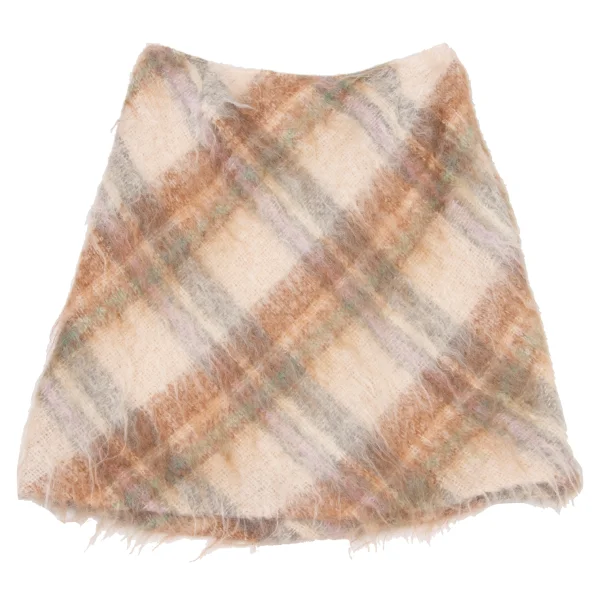 Ralph Lauren Mohair Blended Shaggy Wool Check Skirt K-174947_002