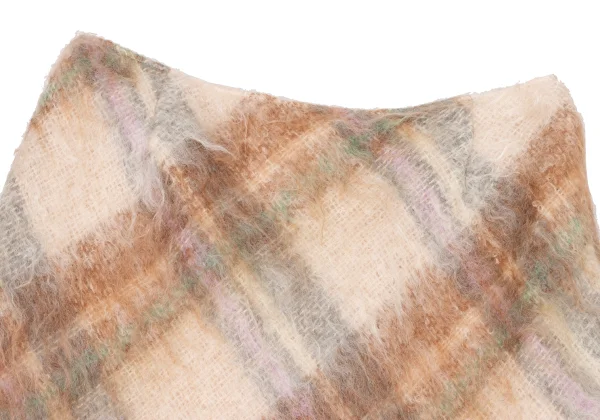 Ralph Lauren Mohair Blended Shaggy Wool Check Skirt K-174947_003
