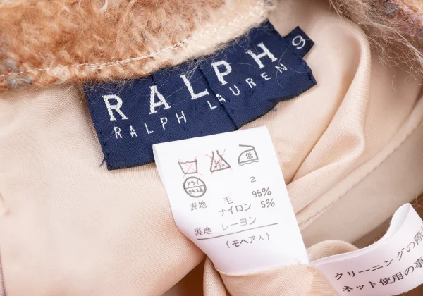 Ralph Lauren Mohair Blended Shaggy Wool Check Skirt K-174947_011