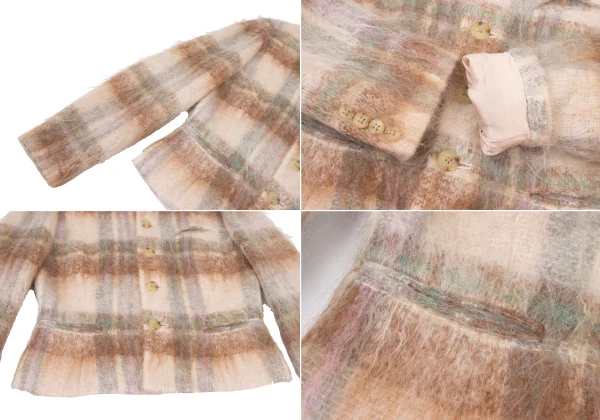Ralph Lauren Mohair Blended Shaggy Wool Check Jecket & Skirt K-174948_008