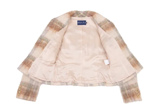 Ralph Lauren Mohair Blended Shaggy Wool Check Jecket & Skirt K-174948_009