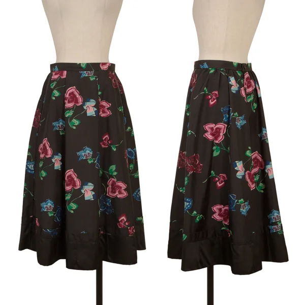 robe de chambre COMME des GARCONS Floral Printed Poly Skirt Black M K-174953_001