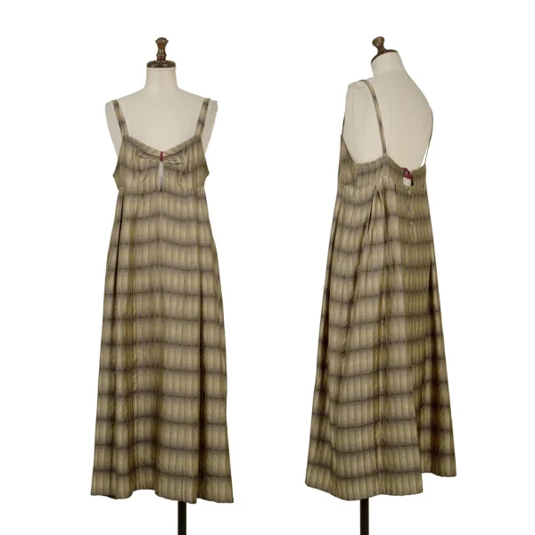 DRIES VAN NOTEN Silk Jacquard Cami Dress Beige,Khaki 38 K-174955_001