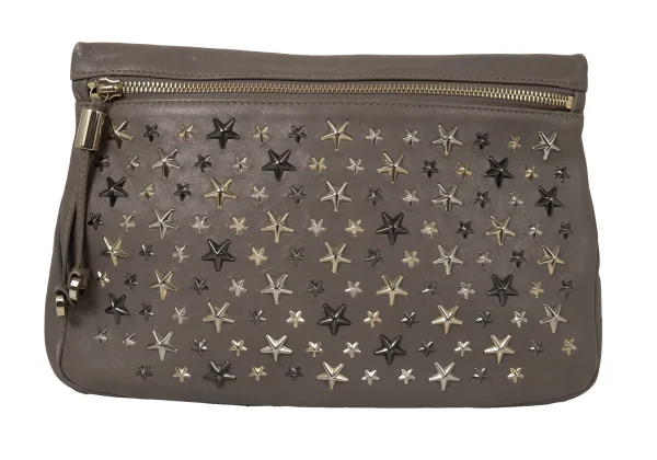 JIMMY CHOO Star-Studded Leather Clutch Bag K-174959_002