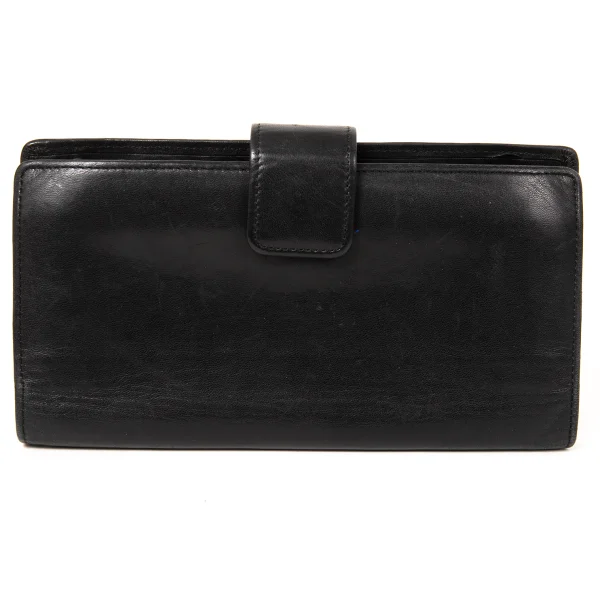 DRIES VAN NOTEN Kiss Lock Bi Fold Leather Wallet Black  K-174960_001