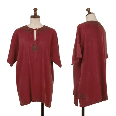 ISSEY MIYAKE HaaT Ethnic-Print Pintuck Top
