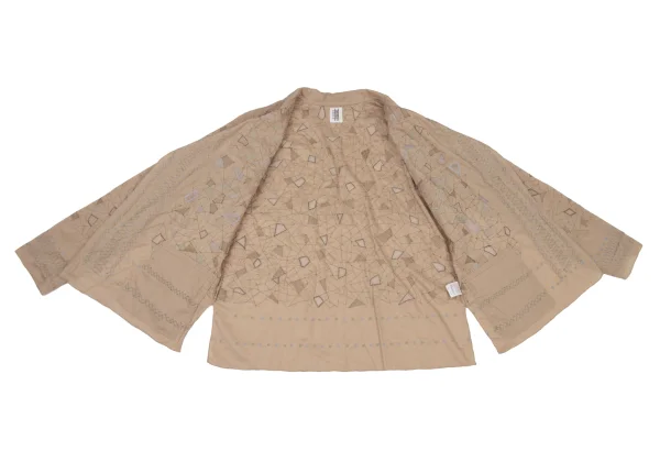 ISSEY MIYAKE HaaT Geometric Embroidery Buttonless Shirt Jacket K-174965_012