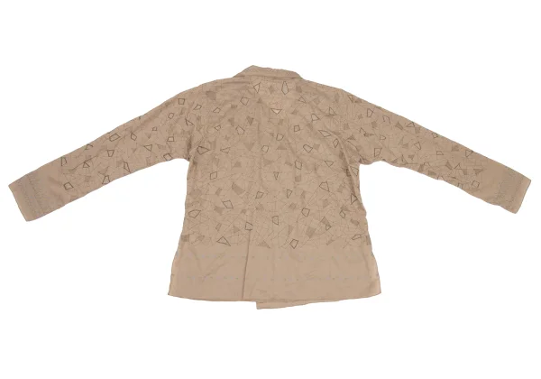 ISSEY MIYAKE HaaT Geometric Embroidery Buttonless Shirt Jacket K-174965_013