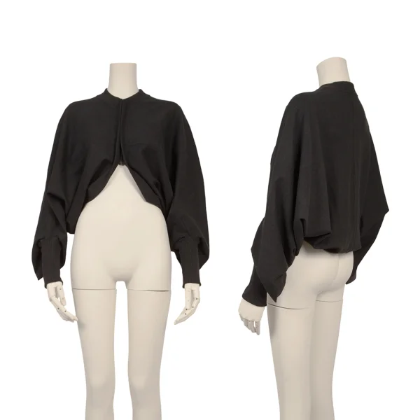 ISSEY MIYAKE PERMANENTE Linen Stretch Asymmetry Jacket Black M K-174966_001