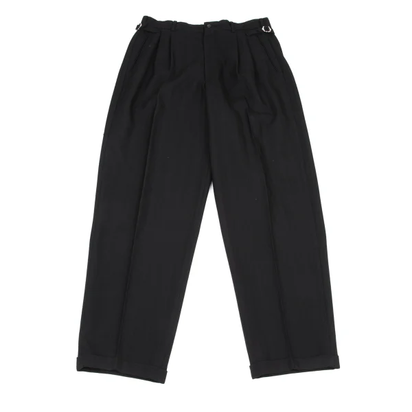 COMME des GARCONS HOMME Wool Shadow Striped Tuck Pants Black L K-174972_001