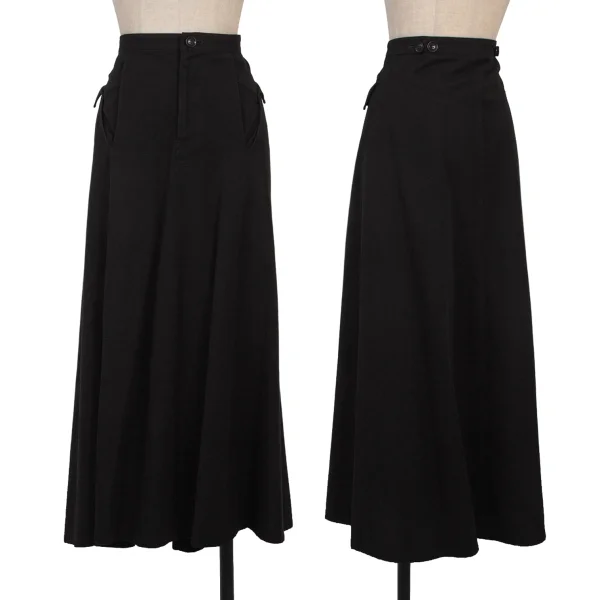 Y's Cotton Rayon Pocket Design Skirt Black 1 K-174975_001