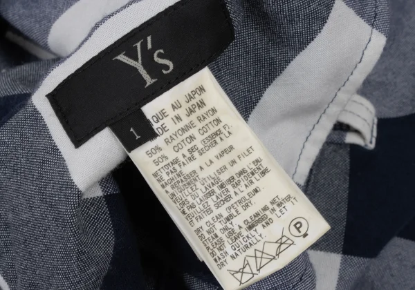 Y's Cotton Rayon Check 2WAY Skirt Pants K-174976_018