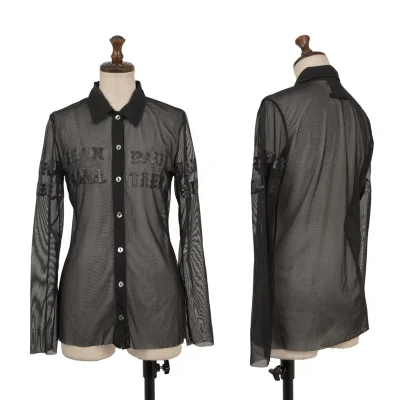 Jean Paul GAULTIER CLASSIQUE Rubber Logo Print Mesh Shirt