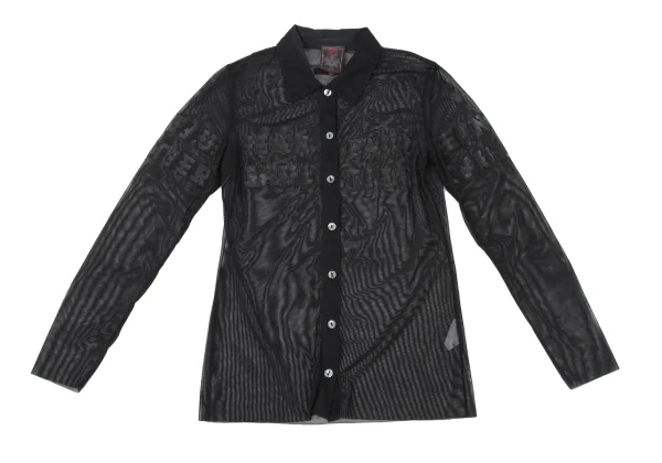 Jean Paul GAULTIER CLASSIQUE Rubber Logo Print Mesh Shirt K-174980_002