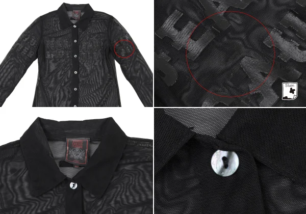 Jean Paul GAULTIER CLASSIQUE Rubber Logo Print Mesh Shirt K-174980_003