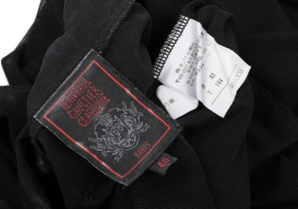 Jean Paul GAULTIER CLASSIQUE Rubber Logo Print Mesh Shirt K-174980_019