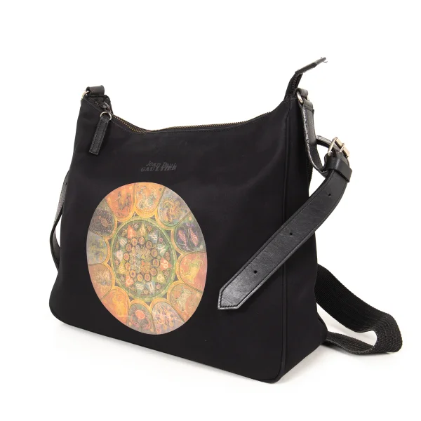 Jean Paul GAULTIER Zodiac Printed Sgoulder Bag Black  K-174984_001