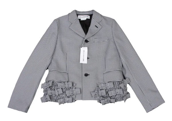 COMME des GARCONS GIRL Poly Ribbon Frill Hem Houndstooth Jacket K-174986_002