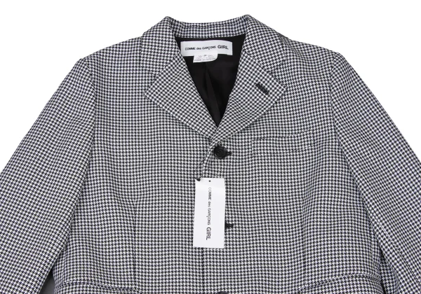 COMME des GARCONS GIRL Poly Ribbon Frill Hem Houndstooth Jacket K-174986_003