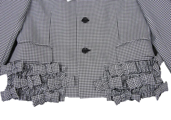 COMME des GARCONS GIRL Poly Ribbon Frill Hem Houndstooth Jacket K-174986_010